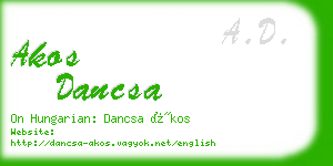 akos dancsa business card